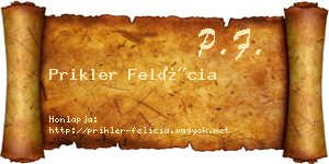 Prikler Felícia névjegykártya